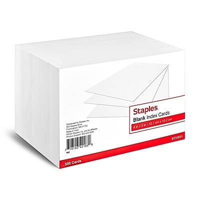 Staples Blank Index Cards (4 in x 6 in)