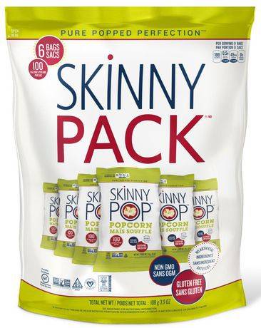 Skinny Pop Skinnypack Gluten Free Popcorn (6 x 18 g)