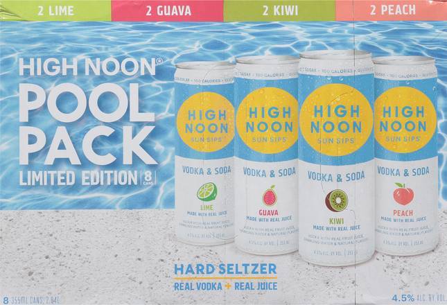 High Noon Limited Edition Vodka & Soda Hard Seltzer (8 pack, 12 fl oz) (lime-guava-kiwi