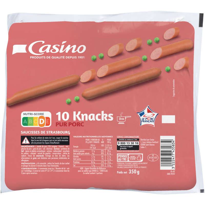 Knacks - x10 - Pur porc - 350g