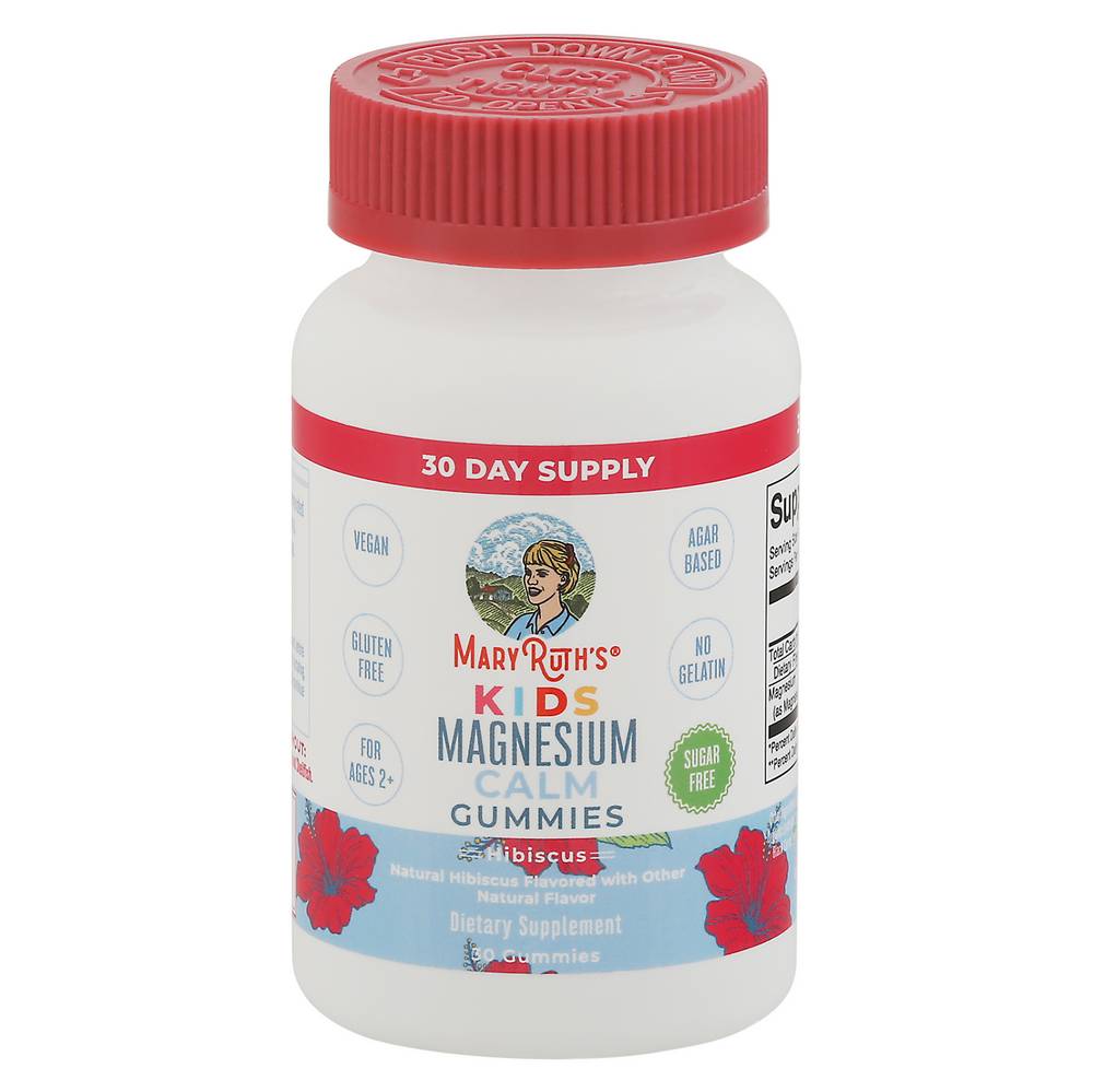 MaryRuth's Kids Calm Magnesium Gummies, Hibiscus (30 ct)