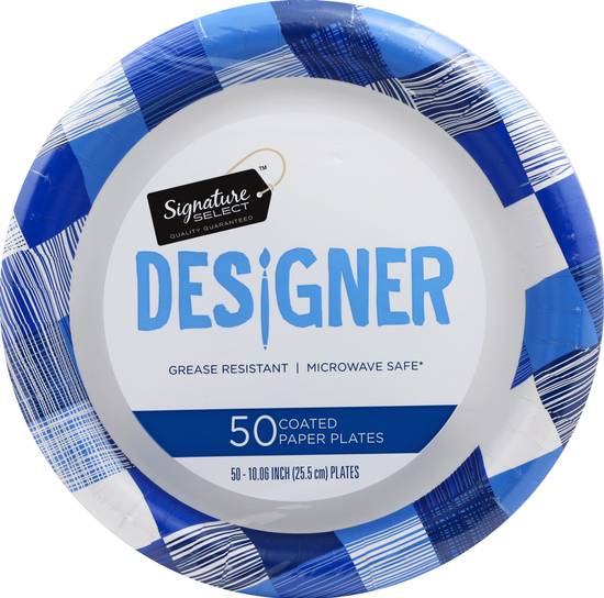 Signature Select Designer Coated Paper Plates (50 ct)