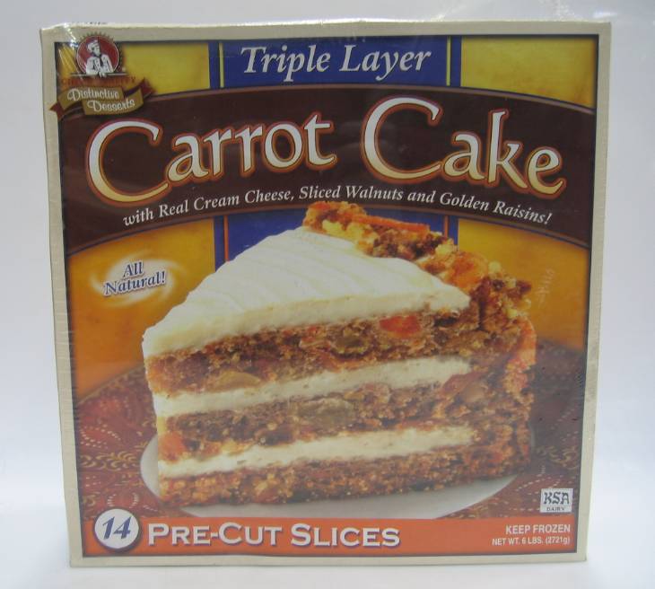 Frozen Chef's Quality - Triple Layer Carrot Cake - 14 slices