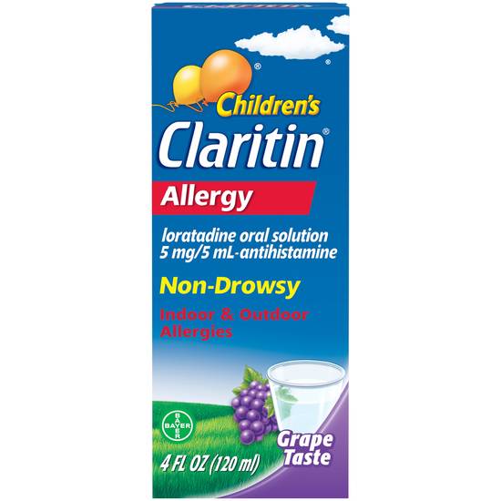 Claritin Children's Allergy Relief Grape Taste Liquid, 4 OZ