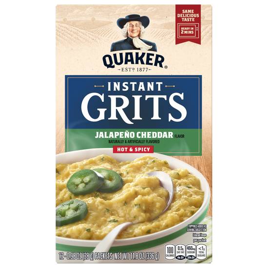 Quaker Instant Grits Hot & Spicy Jalapeno Cheddar (12 x 0.9 oz)