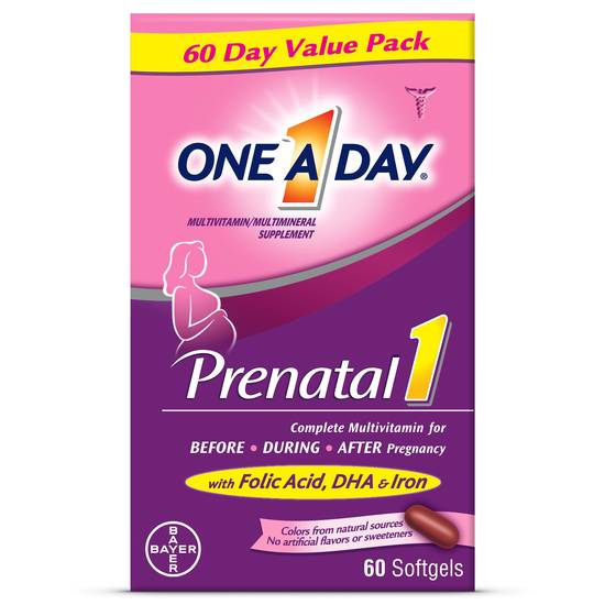 One A Day Women's Prenatal 1 Multivitamin Softgels, 60 CT