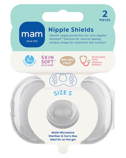 MAM S, Nipple Shields Skin Soft Silicone (2 pack)