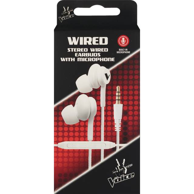 Stereo Wired Earbud with Mic-White