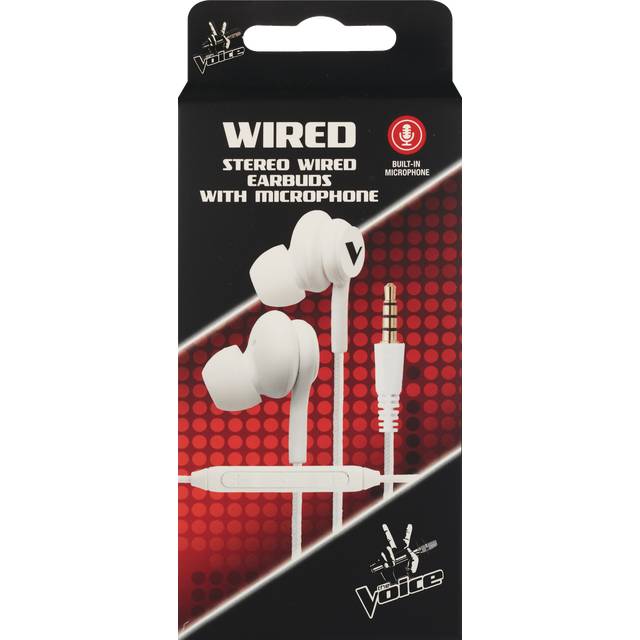 Stereo Wired Earbud With Mic-White