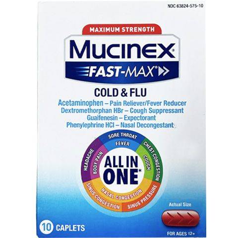 Mucinex Fast-Max Cold & Flu 10ct