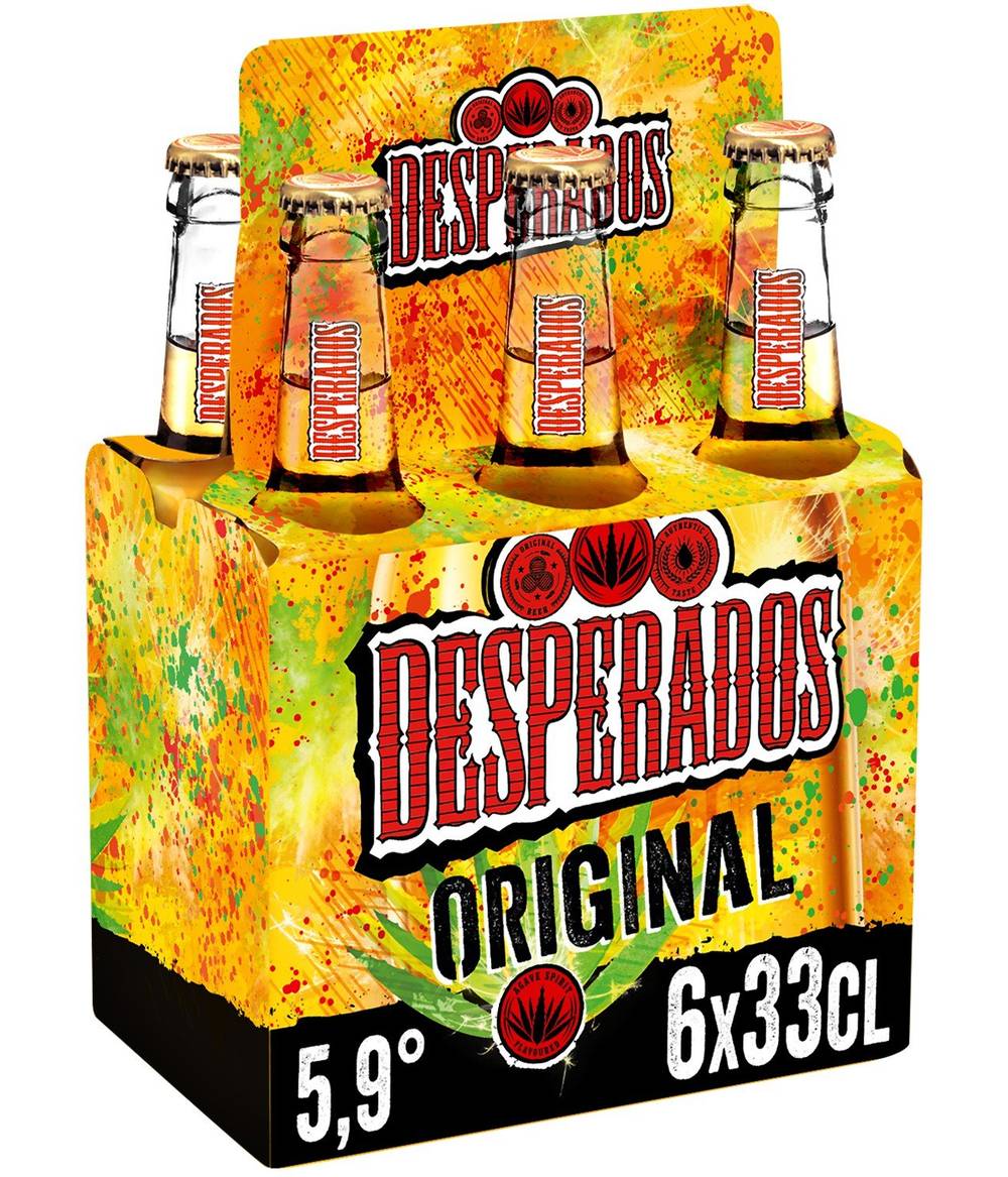 Bière Aromatisée à un spiritueux à base d'Agave DESPERADOS - le pack de bouteilles