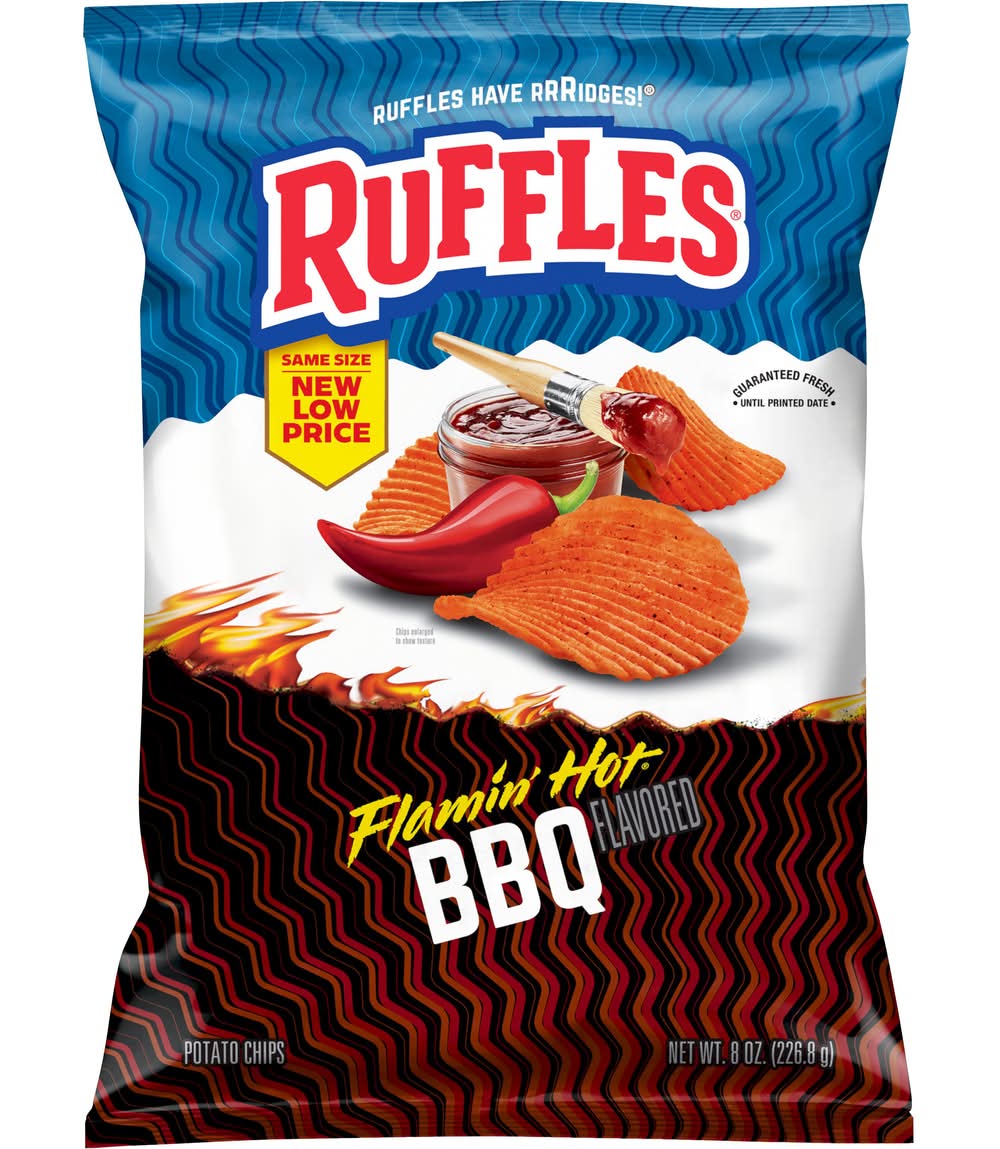 Ruffles Potato Chips, Flamin' Hot Bbq (8 oz)