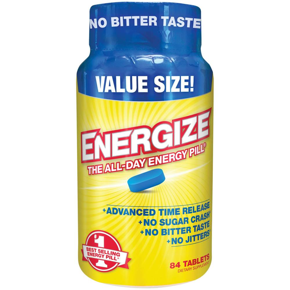 Energize - The All Day Energy Pill - Time Release With No Jitters Or Crash (84 Tablets)