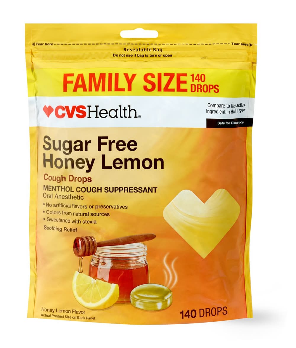 Cvs Sugar Free Honey Lemon Cough Drops, 140 Ct