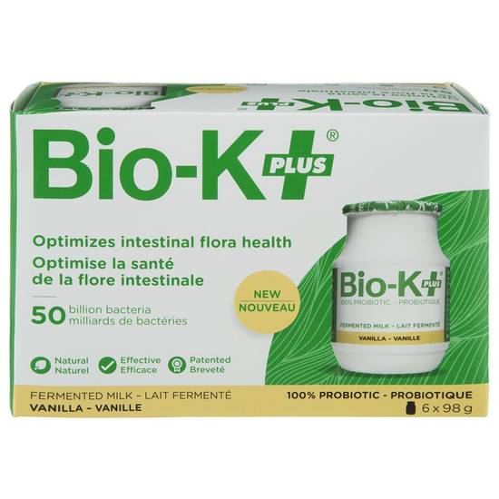 Bio k+ lait fermenté probiotique à la vanille (6x98 g) - vanilla fermented milk (6 x 98 g)