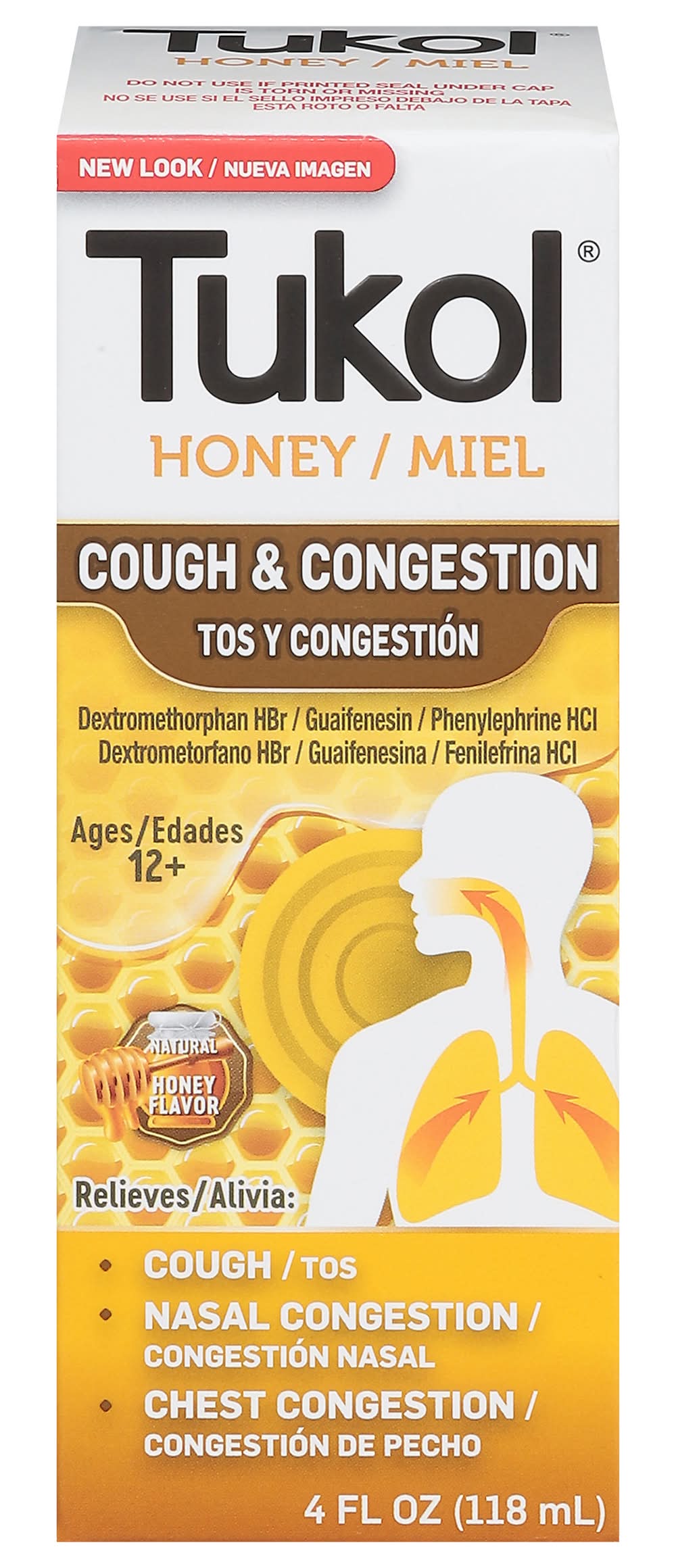 Tukol Natural Honey Flavor Cough & Cold Syrup (4 fl oz)