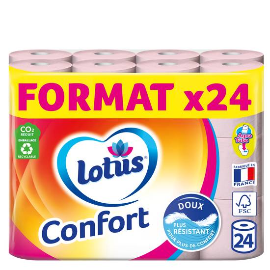 Lotus - Papier toilette confort (rose)