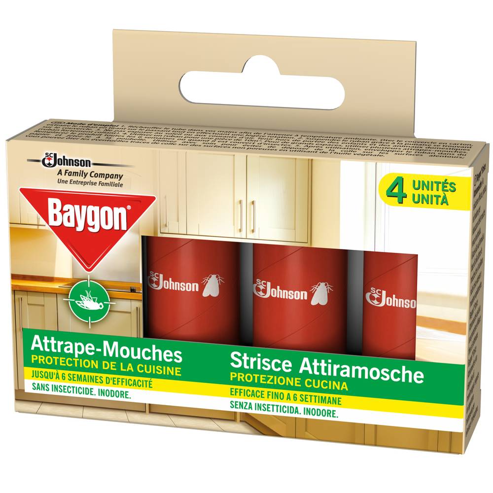 Baygon - Attrape mouches rubans (4 pièces) (50g)