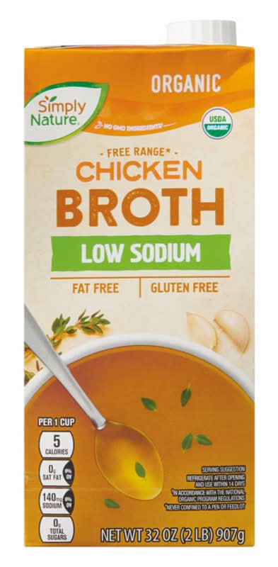 Simply Nature Organic Low Sodium Free Range Chicken Broth (32 oz)