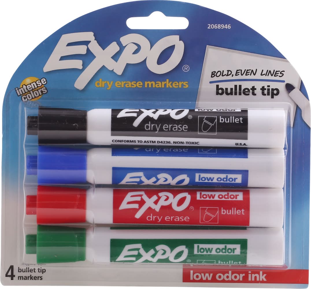 Expo Low Odor Ink Bullet Tip Dry Erase Markers (1.6 oz)