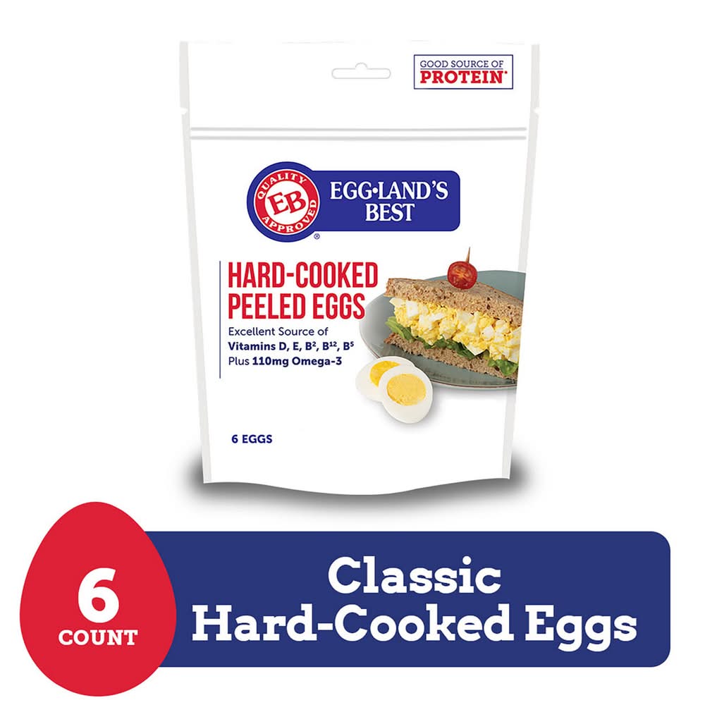 Eggland's Best Hard Cooked Eggs, Medium White, 6 count