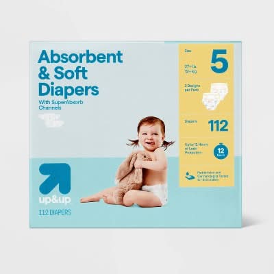 up&up Disposable Super Absorb Diapers pack, 5 (112 ct)