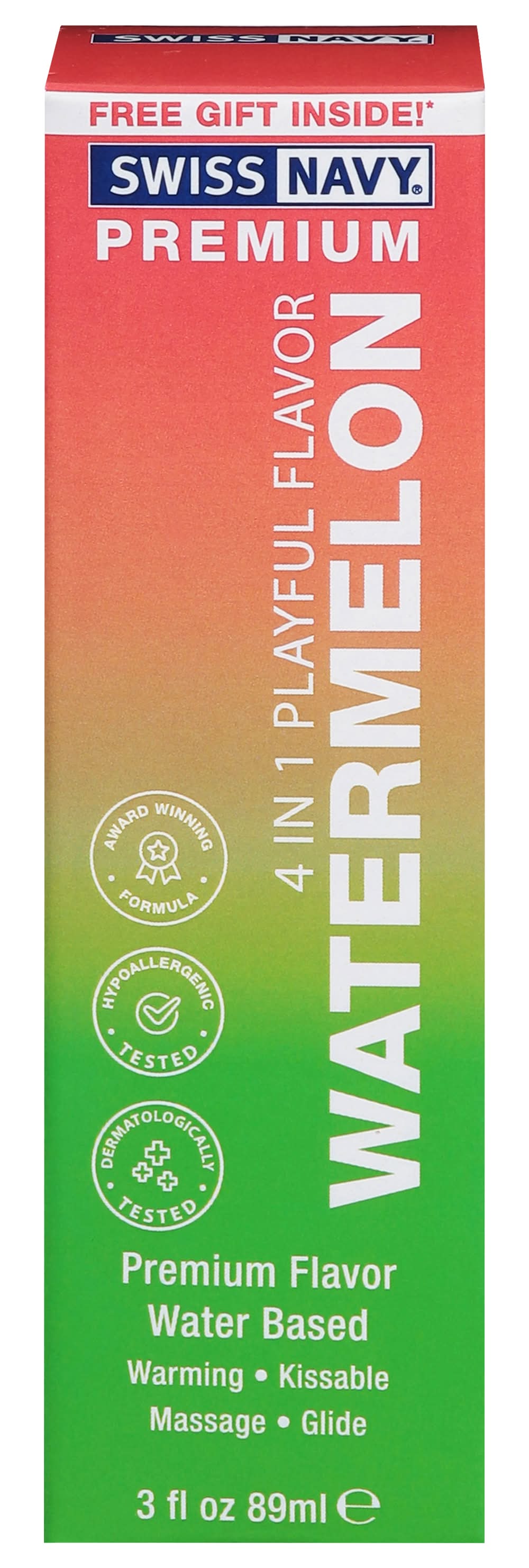 SWISS NAVY 4 In 1 Water Based Lubricant, Watermelon (3 fl oz)