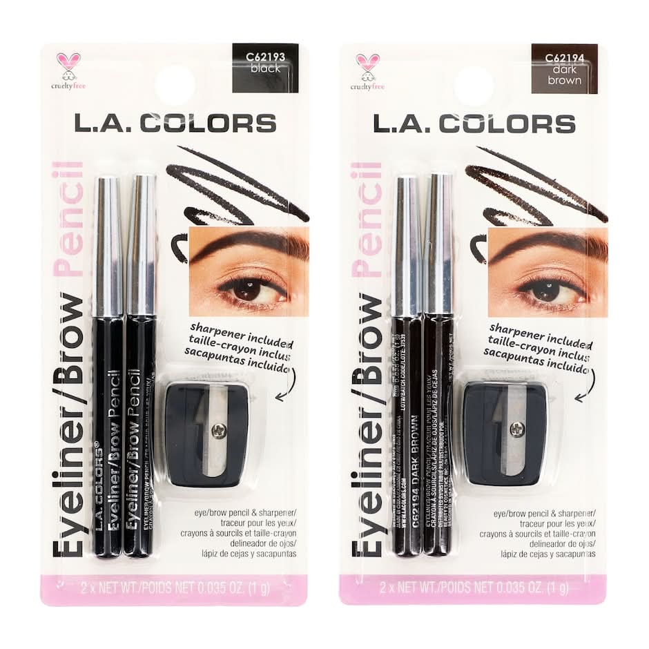 L.A. Colors Eyeliner/ Brow Pencil, 3-pc Pack.