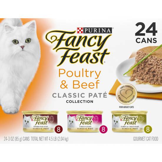 Purina Fancy Feast Poultry & Beef Feast Classic Pate Variety Cans