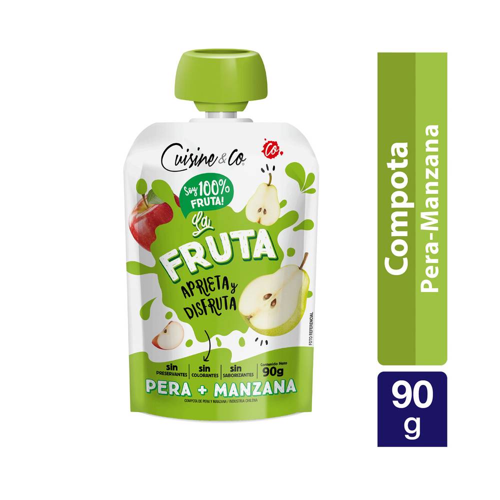 Cuisine & co compota pera manzana (doypack 90 g)