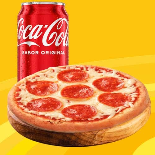 Pizza Personal Pepperoni + Coca Cola Lata 12 oz