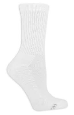 Fruit of the Loom Mesh Design Comfort Cushion Crew Socks, Women, 8-12, White (6 ct)