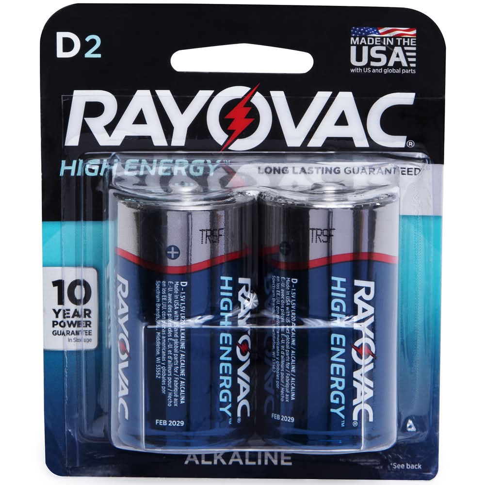 Rayovac® High Energy™ D Batteries 2-Pack