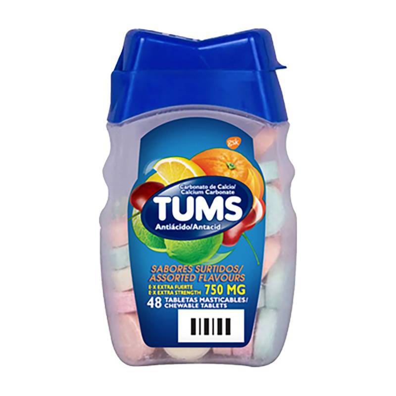 Antiácido Tabletas Masticables Tums Frasco 48 Uds