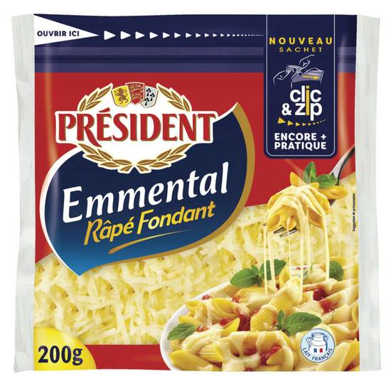 President emmental rapé fondant fromage 200 g