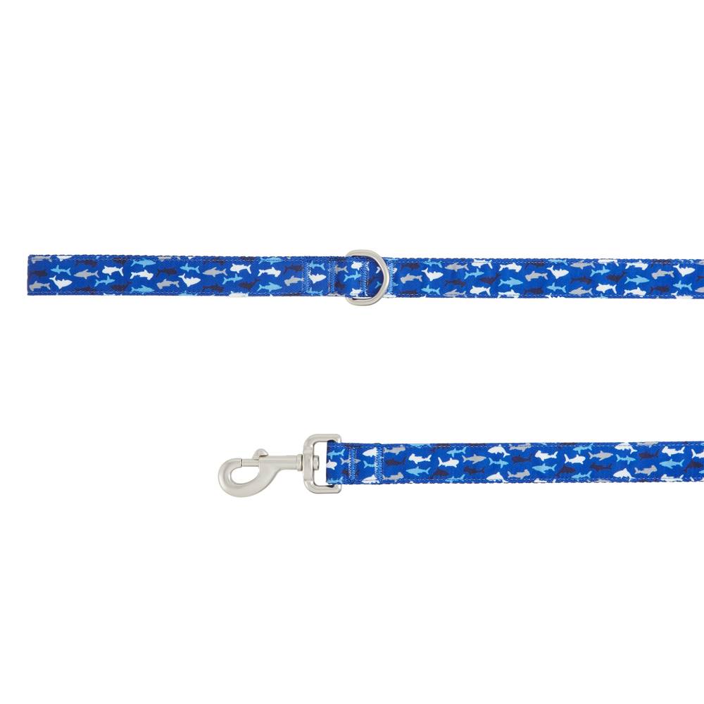 Top Paw® Blue Shark Print Dog Leash: 4-ft long (Color: Blue, Size: 4 Ft)