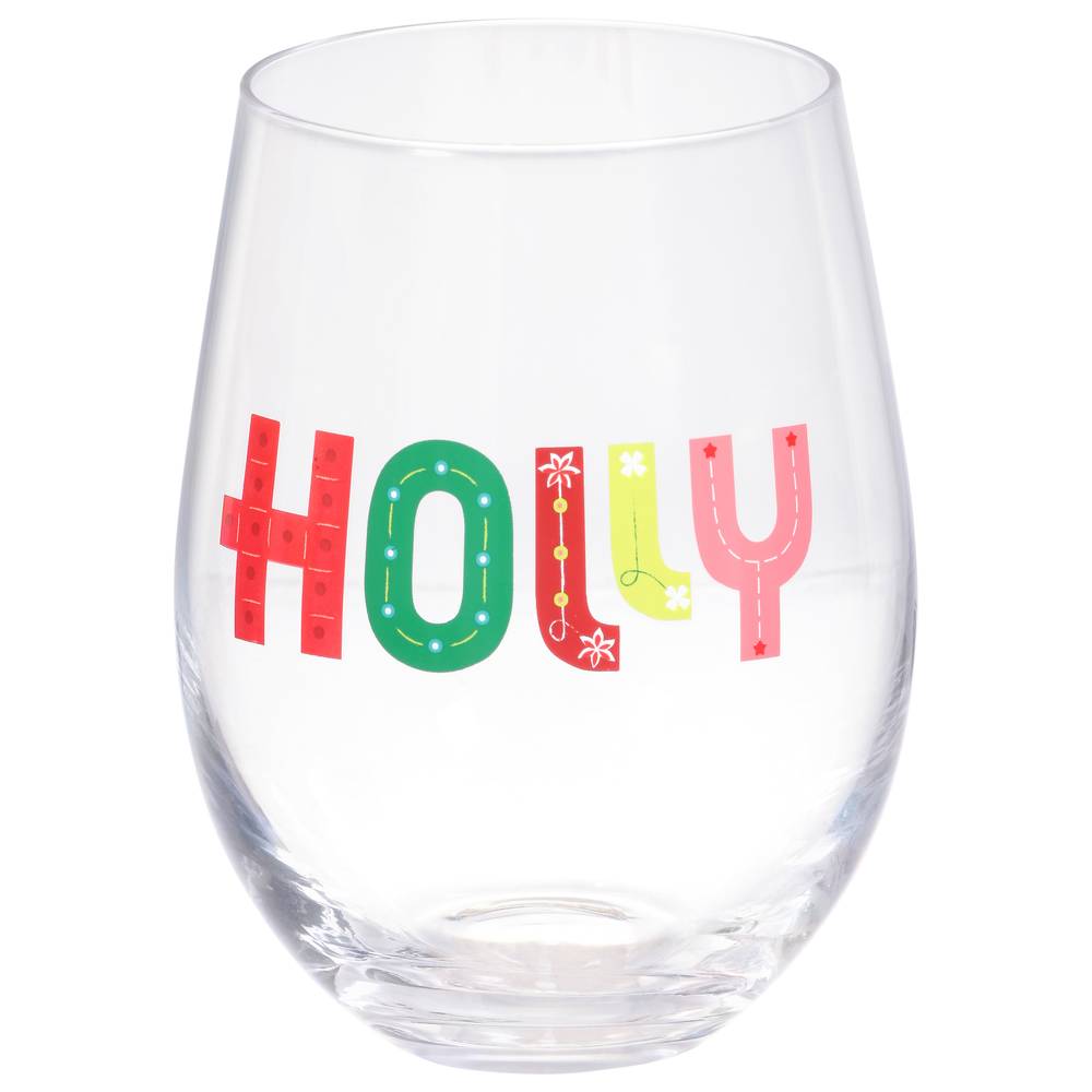 Elite Stemless Holly Glass