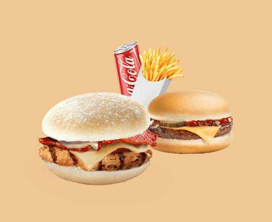 🍔🍔 DB7 - 1 Pepper Chicken + 1 Cheeseburger ou 1 Doublecheese