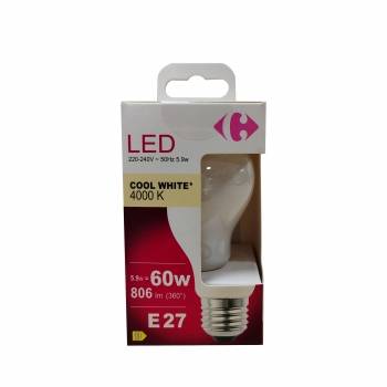 Bombilla Led Estandar Carrefour 60W E27 Opal Día