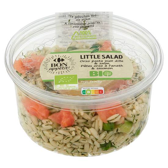 Carrefour Bio Bon Appétit! Little Salad Pâtes Orzo à l''Aneth & Saumon 215 g