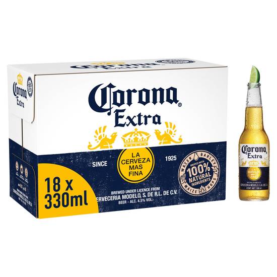 Corona Extra Premium Lager Beer bottles 18x330ml