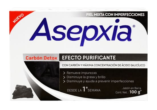 Asepxia · Jabón carbón efecto purificante (100 g)