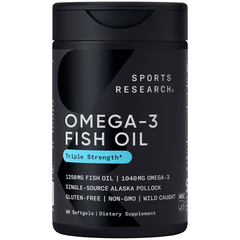 Sports Research Omega-3 Fish Oil Triple Strength 1250 mg (180 ct)