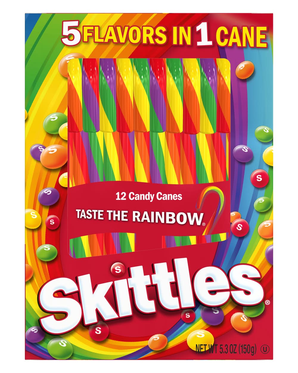 Skittles Candy Canes (5.3 oz, 12 ct)