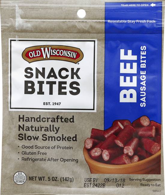 Old Wisconsin Sausage Bites, Beef, Bag (5 oz)