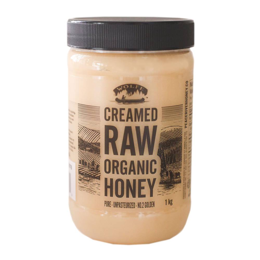 Wolfe Miel brut biologique crémeux (1 kg) - Creamed raw organic honey (1 kg)
