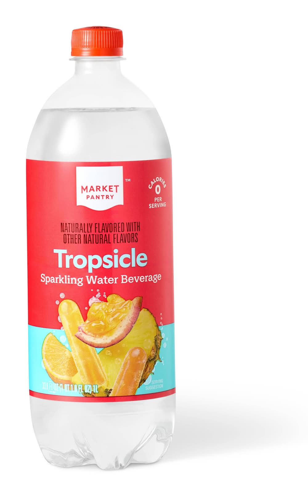 Market Pantry Naturally Flavored Sparkling Water Beverage, Tropsicle (33.8 fl oz)