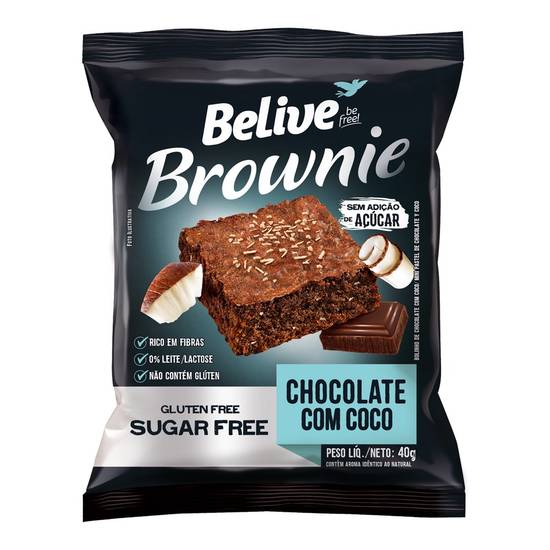 Belive brownie chocolate com coco (40g)