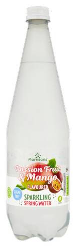Morrisons Passion Fruit & Mango Sparkling Water Sugar Free, 1L
