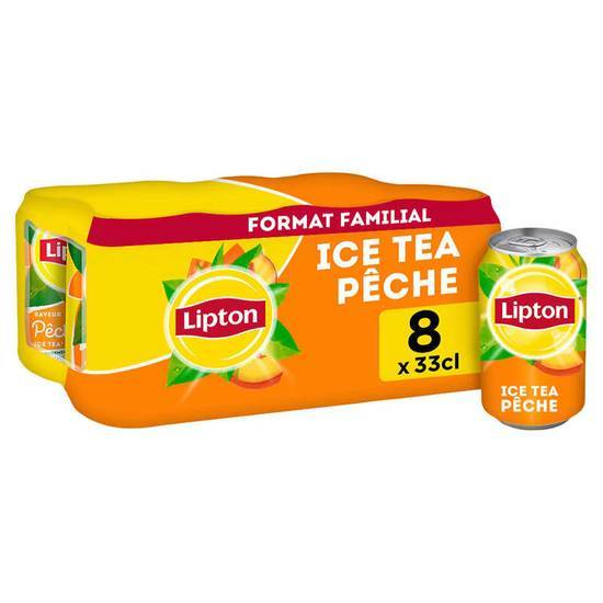 Lipton Ice tea - Boisson aux extraits de thé - Saveur pêche 8x33 cl